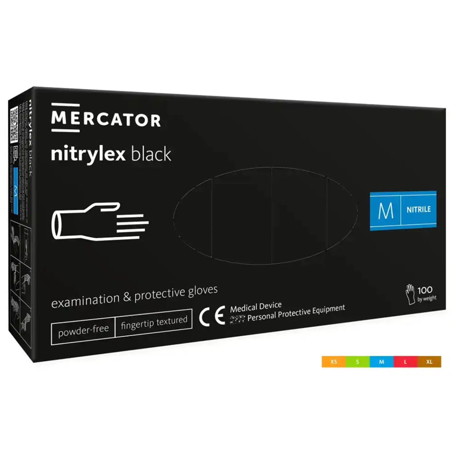 Nitrilhandske Mercator Nitrylex Classic, svart, 100 st