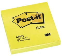 Notisblock Post-it Notes Neongul, 76x76mm