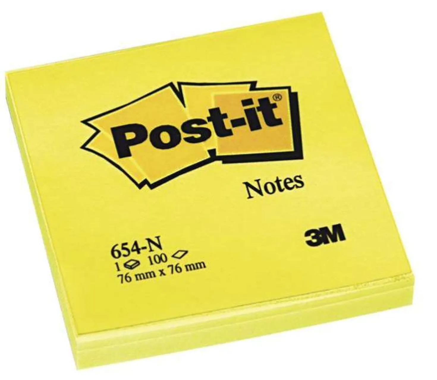 Notisblock Post-it Notes Neongul, 76x76mm