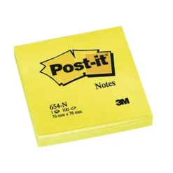 Notisblock Post-it Notes Neongul, 76x76mm
