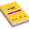 Notisblock Post-it Super Sticky XL Carnival, linjerad, 101x152mm, 3 st