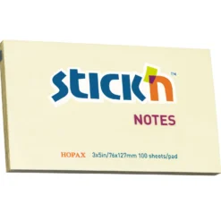 Notisblock Stick n Notes, gul, 76x127mm, 12x100 blad