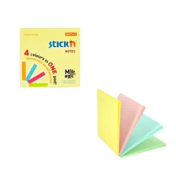 Notisblock Stick n Notes Kub Pastellfärger, 76x76mm