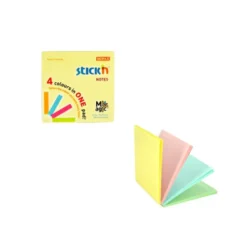 Notisblock Stick n Notes Kub Pastellfärger, 76x76mm