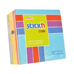Notiskub Stick'n Notes Häftis, 76x76mm, blå och gul