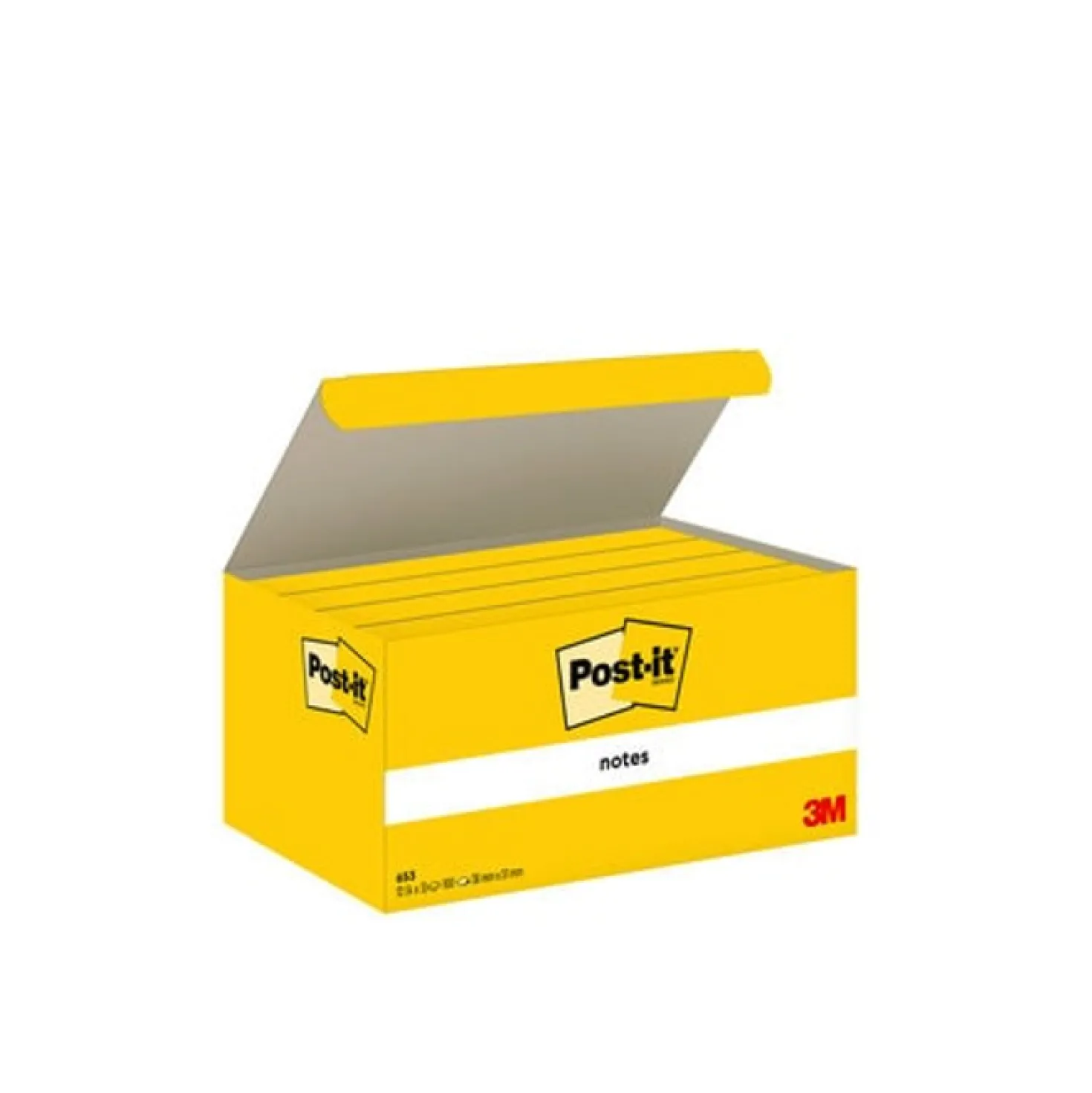 Notislappar Post-it 653 Gul, 38x51 mm, 12 block/fp