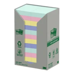 Notislappar Post-it Recycled, 38x51 mm, naturfärger, 24 block