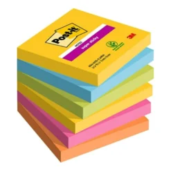 Notislappar Post-it Super Sticky 654-6SS-CARN Carnival, 76x76mm, 6 block