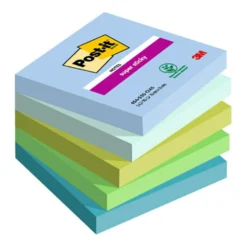 Notislappar Post-it Super Sticky Oasis, 76x76mm, 450 ark, 5 block