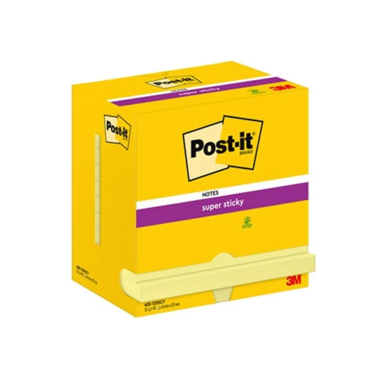 Notislappar Post-it Super Sticky 655-12SSCY, gul, 76x127 mm, 12 block