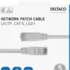Nätverkskabel Deltaco U/UTP Cat 6, vit, 1m, LSZH