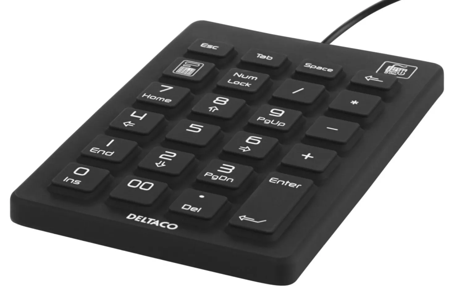 Numeriskt Tangentbord Deltaco KAB-TB-510 Silikon, IP68, 23 knappar, USB