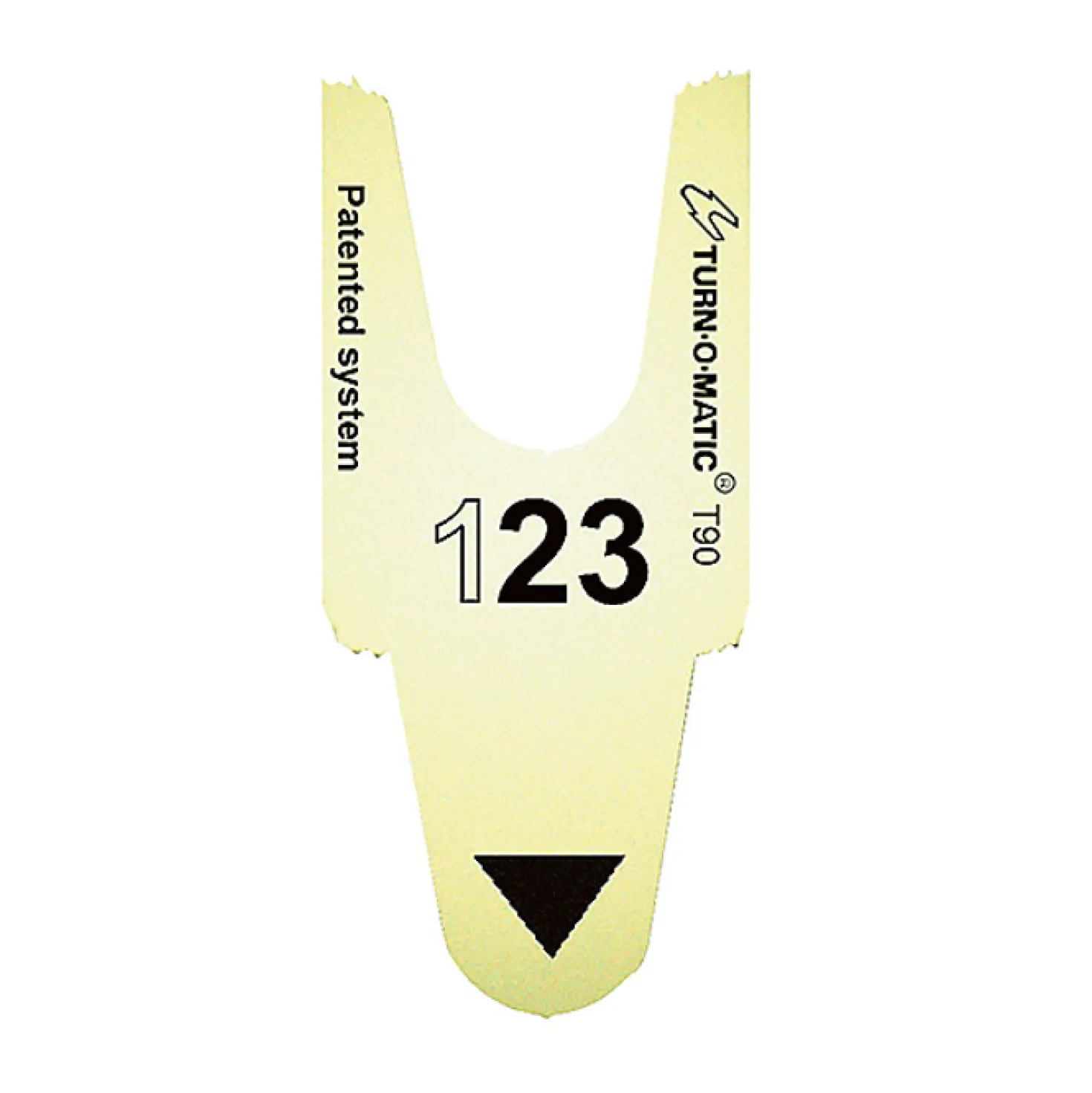 Nummerlappar Turn-O-Matic Mod T90, gul, 6 rullar