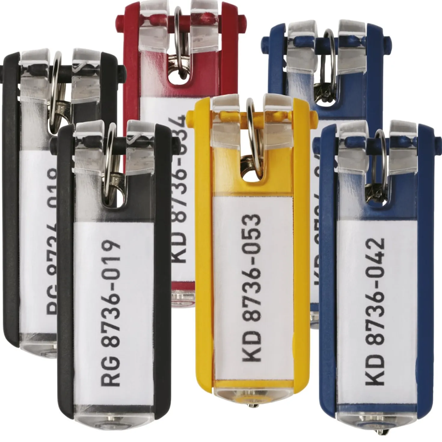 Nyckelbricka Durable Key Clip, blandade färger, 6 st