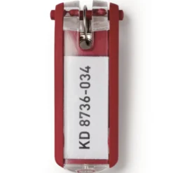 Nyckelbricka Durable Key Clip, röd, 6 st