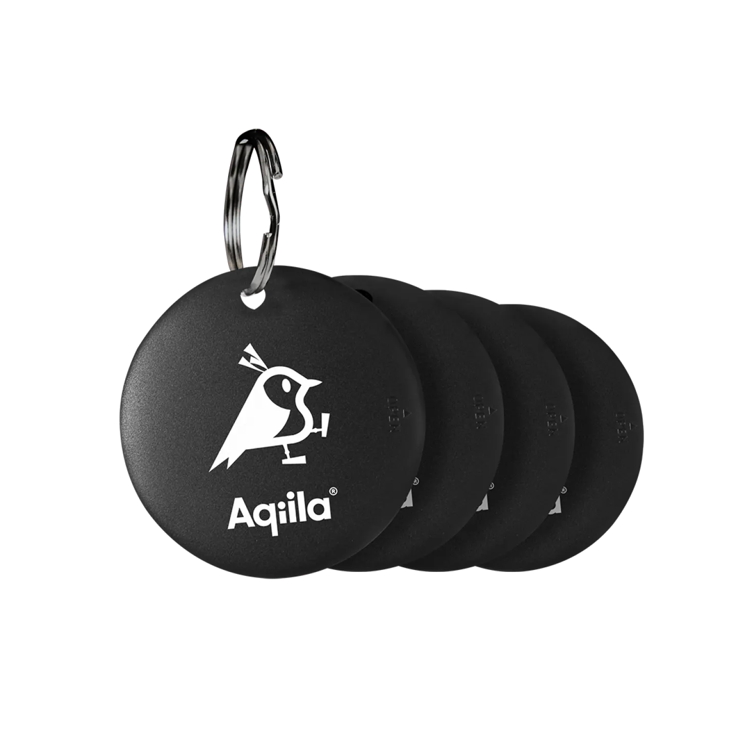 Nyckelringsspårare Aqiila Tagbird, svart, 4-pack
