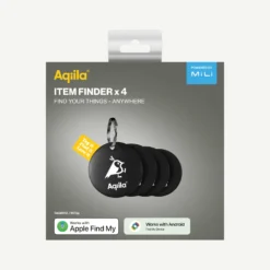 Nyckelringsspårare Aqiila Tagbird, svart, 4-pack