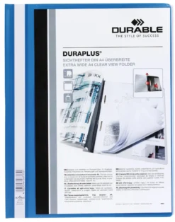 Offertmapp Durable Duraplus A4, blå, transparent framsida