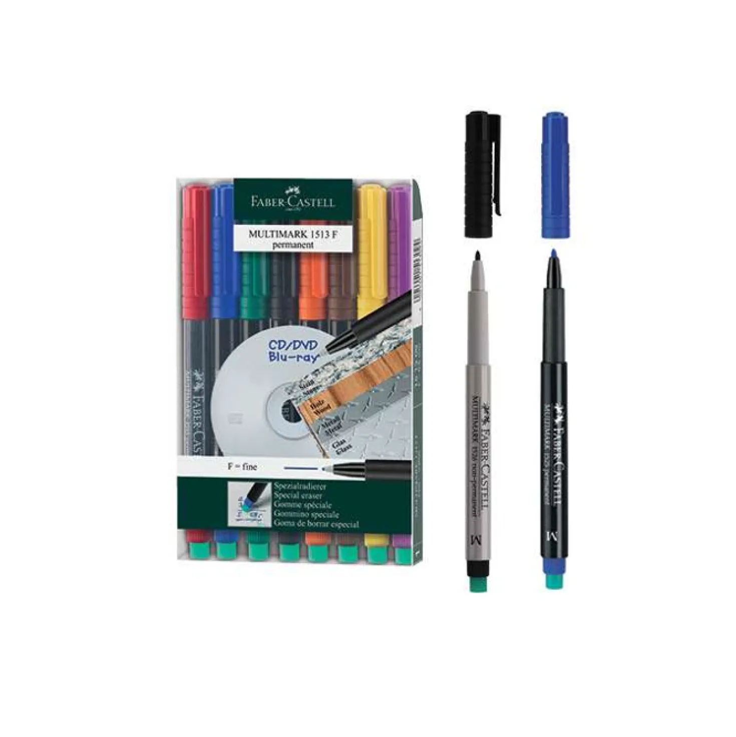 OH-penna Faber-Castell Multimark V M Vattenlöslig, 4-set, 1 mm