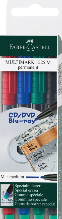 Overheadpenna Faber-Castell Multimark P M, permanent, 4-set