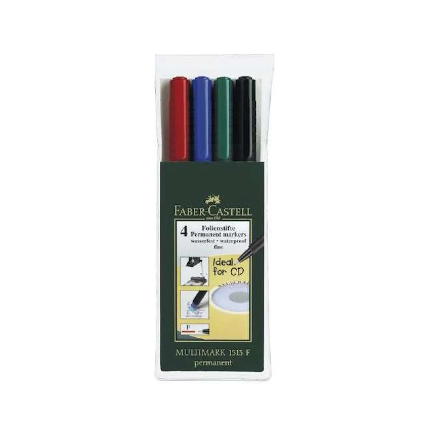 Overheadpenna Faber-Castell Multimark P F, permanent, 4-set