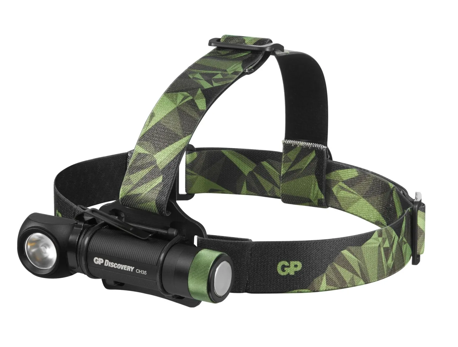 Pannlampa GP Discovery CHR35, laddbar, 130 m räckvidd, magnetfäste