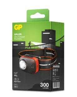 Pannlampa GP Xplor PHR16, 300 lumen, laddbar, 44 g