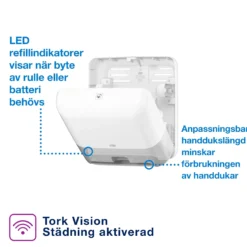 Pappershanddukshållare Tork H1 Sensor Dispenser, beröringsfri, vit
