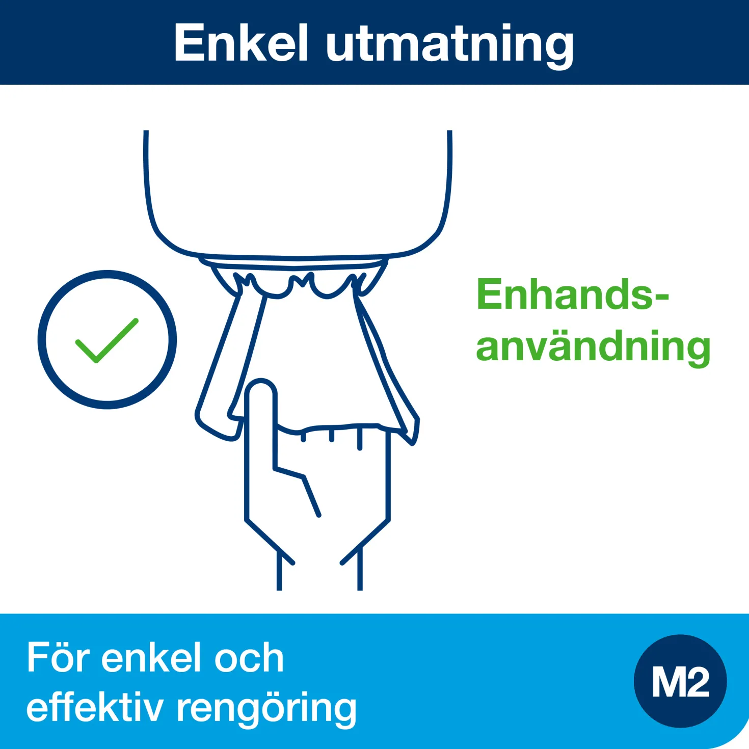 Pappershanddukshållare Tork M2 Dispenser, centrummatad, vit