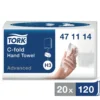Pappershandduk Tork H3 Advanced C-vik, 2-lager, vit, 2400 st
