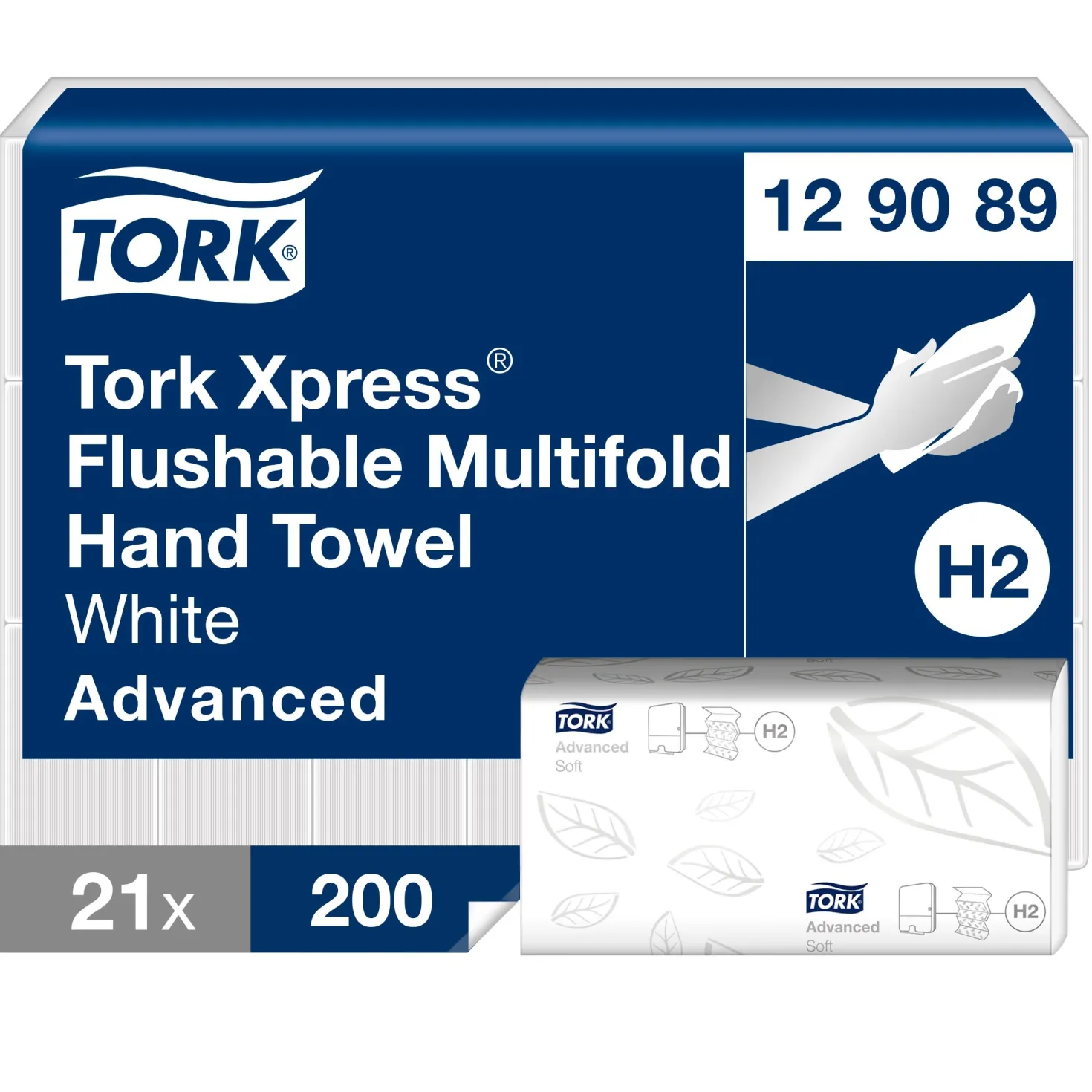 Pappershandduk Tork H2 Xpress Multifold Spolbar, vit, 4200 ark