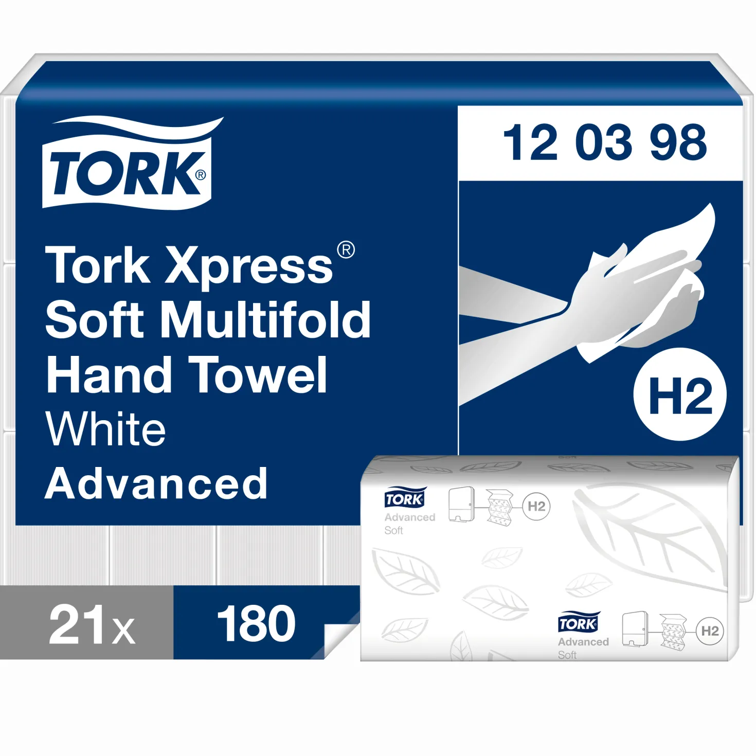 Pappershandduk Tork Xpress Soft Multifold H2, 2-lags vit, 3780 st