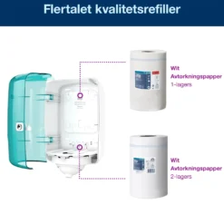 Pappershållare Tork Reflex Mini M3 Centrummatad, turkos
