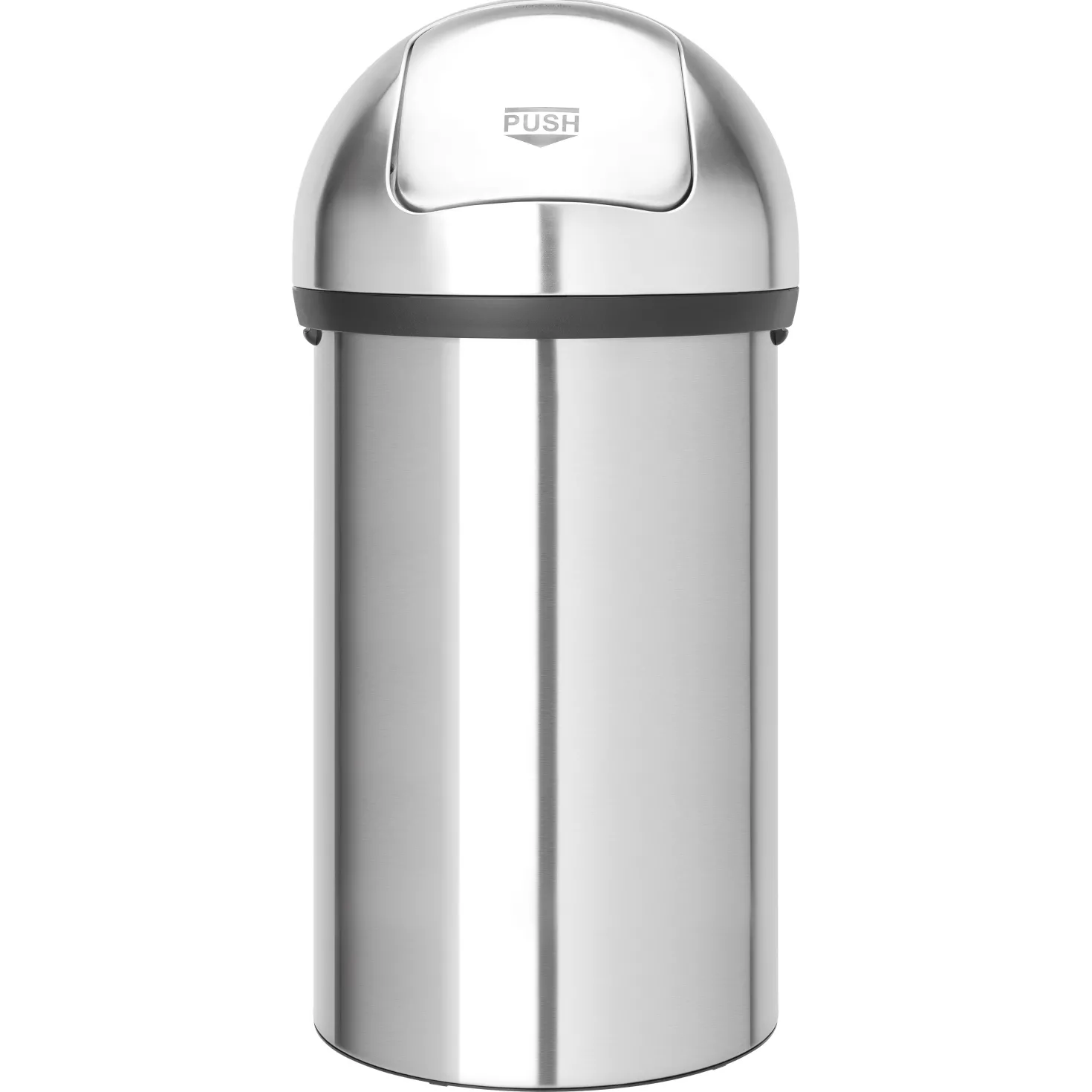 Papperskorg Brabantia Push Bin, mattborstat rostfritt stål, 60 liter