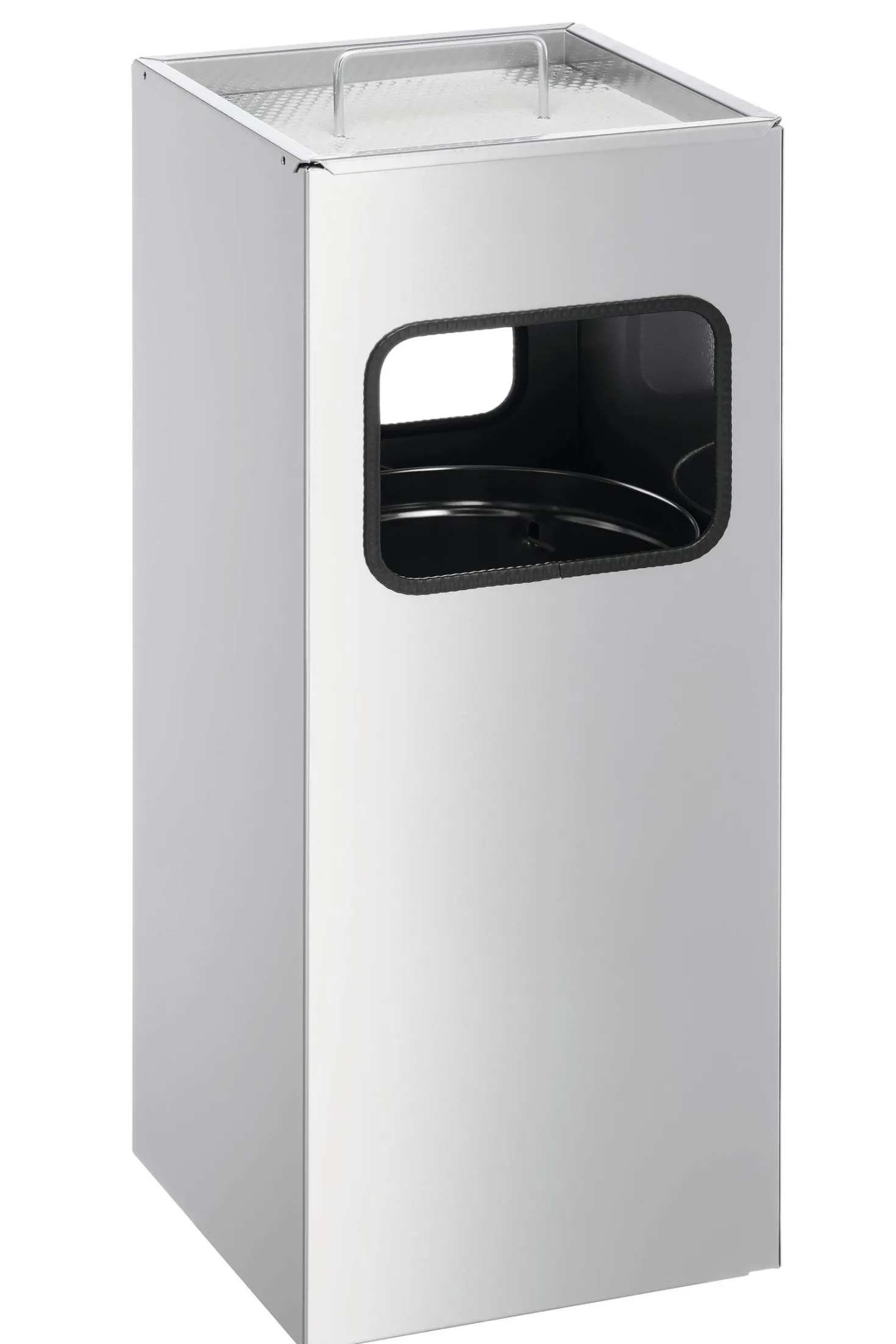 Papperskorg Durable fyrkantig med askkopp, metall, 17 liter