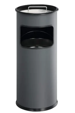 Papperskorg Durable med askkopp, rund, metall, 17 liter