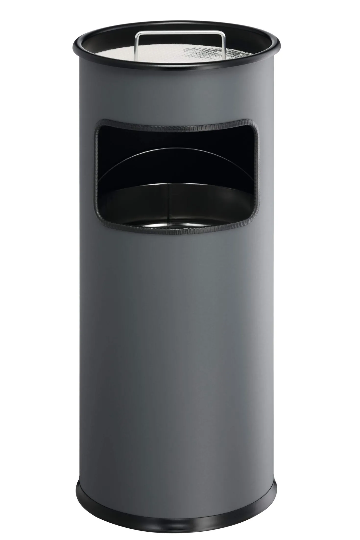 Papperskorg Durable med askkopp, rund, metall, 17 liter