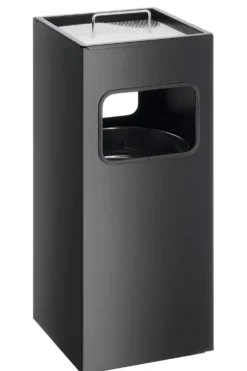 Papperskorg Durable med askkopp, fyrkantig, 17 liter, metall