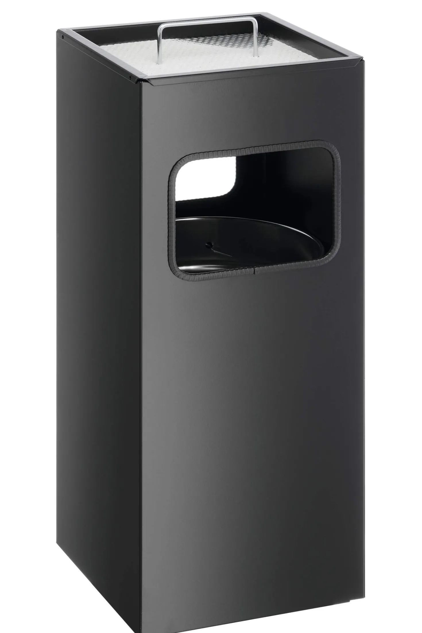Papperskorg Durable med askkopp, fyrkantig, 17 liter, metall