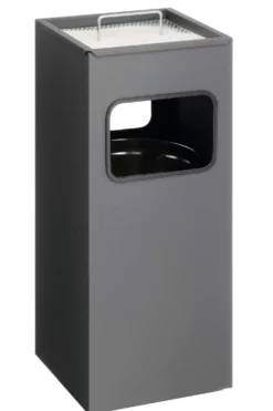 Papperskorg Durable med askkopp, fyrkantig, metall, 17 liter