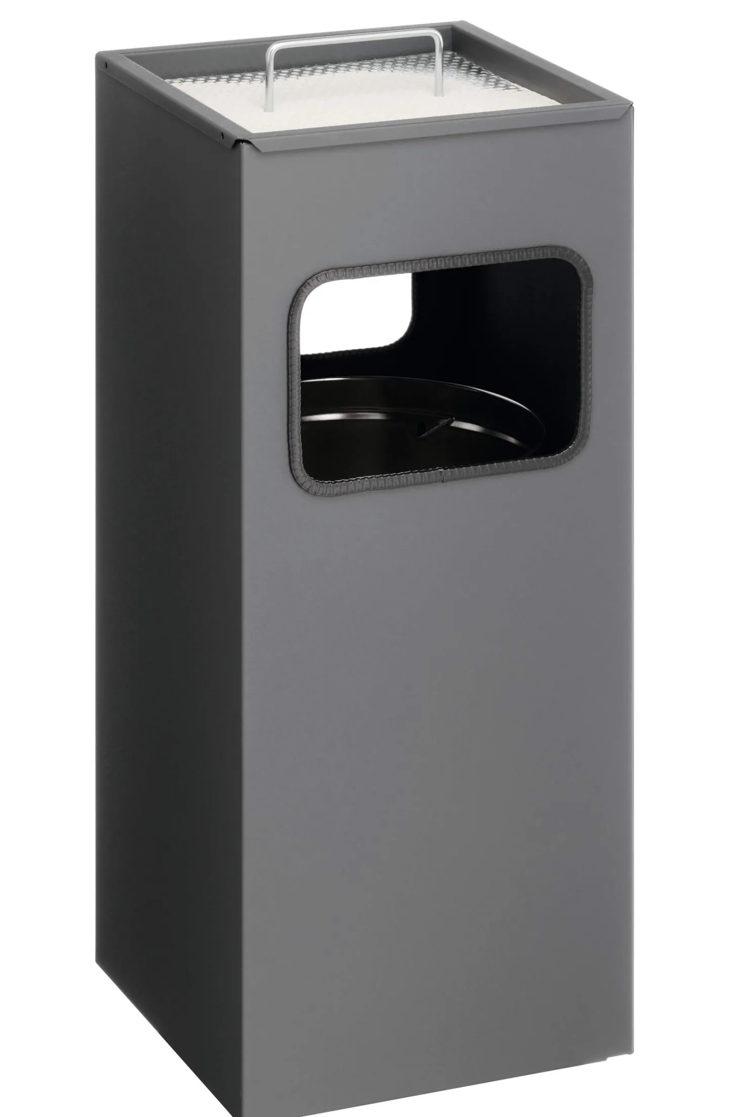Papperskorg Durable med askkopp, fyrkantig, metall, 17 liter