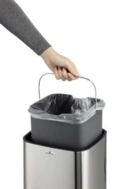 Papperskorg Durable No Touch Sensor, rostfritt stål, 6 liter