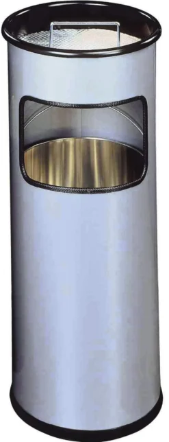 Papperskorg Durable Rund med askkopp, metall, 17 liter