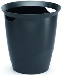 Papperskorg Durable Trend, svart, rund, återvunnen plast