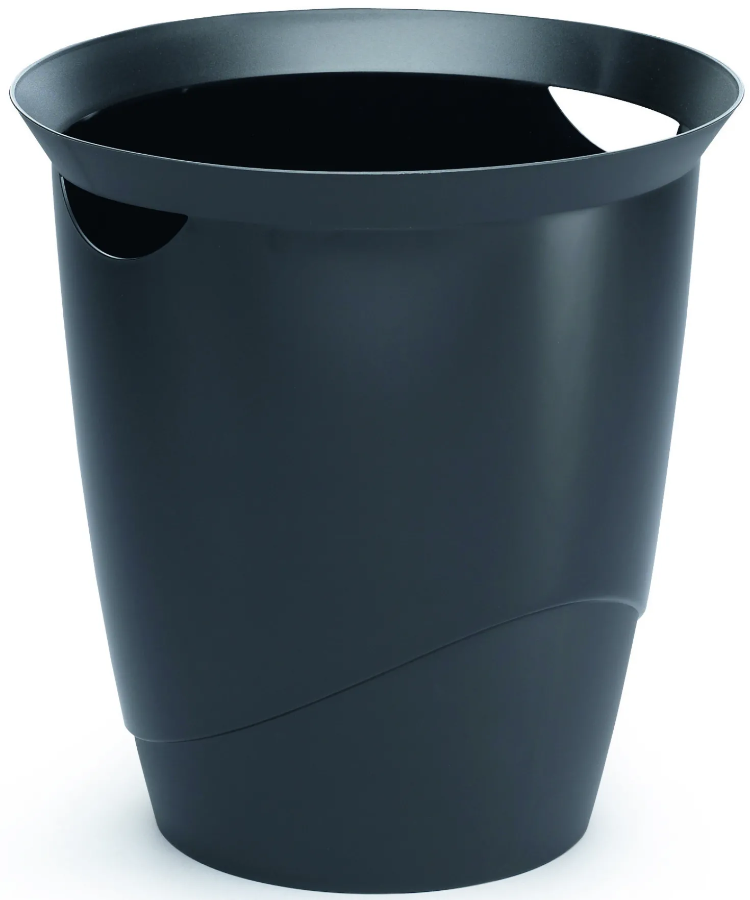 Papperskorg Durable Trend, svart, rund, återvunnen plast