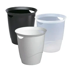 Papperskorg Durable Trend Transparent, 16 liter, rund, bärhandtag