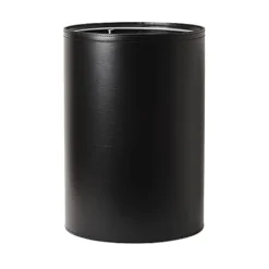 Papperskorg i läder, svart