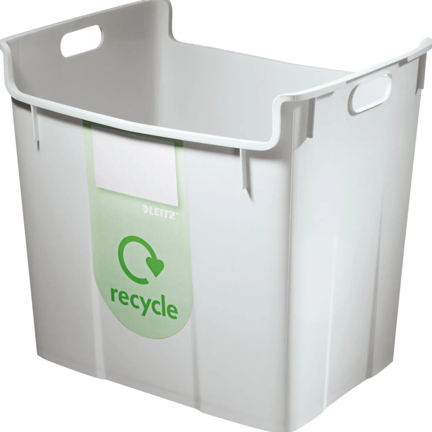 Papperskorg Leitz Recycling, fyrkantig, 40L, grå