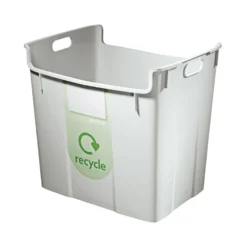 Papperskorg Leitz Recycling, fyrkantig, 40L, grå