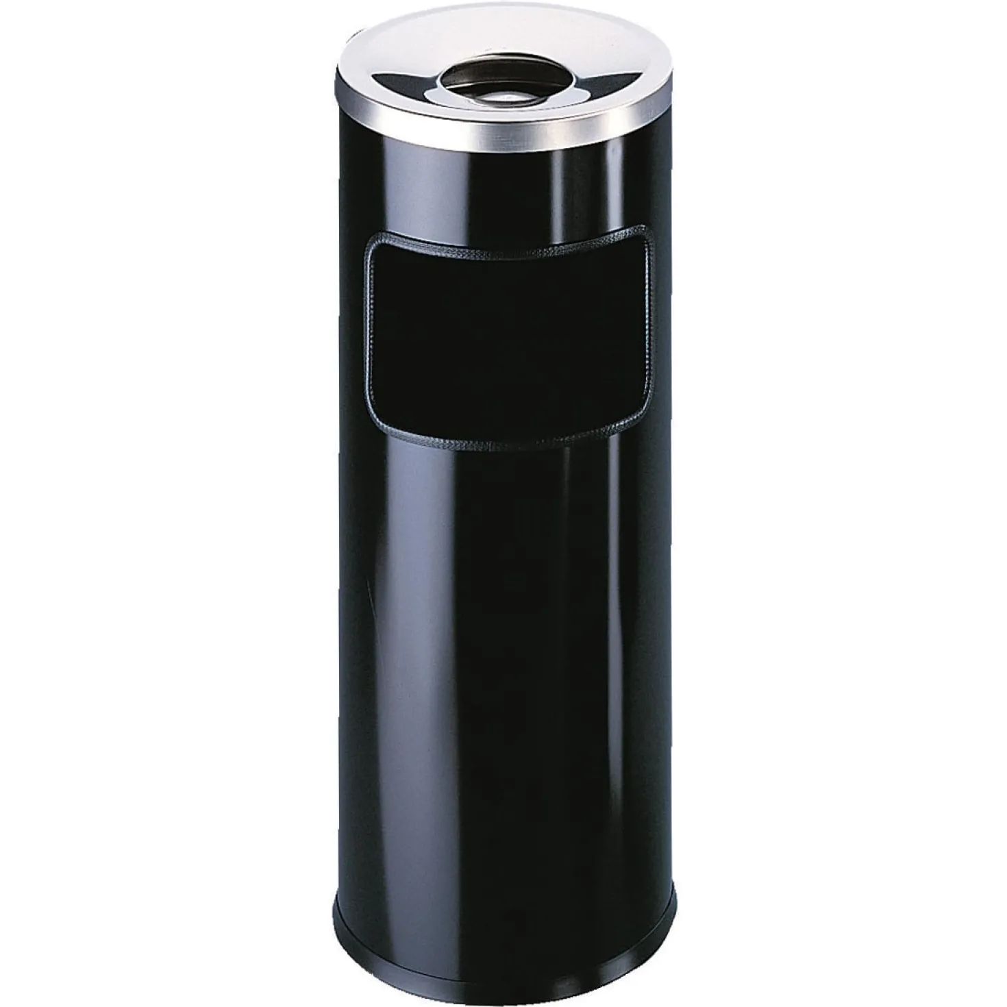Papperskorg med askkopp Durable, svart metall, 17 liter
